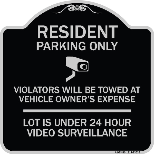 Reserved Parking Resident Parking Only Violators Will Be Towed at Owners Expense Lot, BS-1818-23035